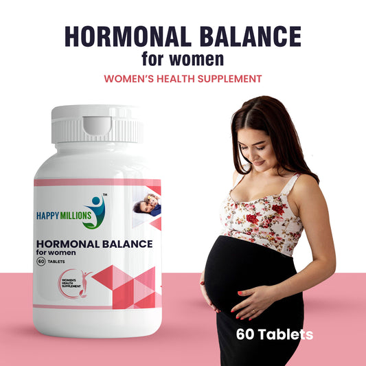 HappyMillions Hormonal Balance Tablets for Women | Supports Menstrual Health, Hormonal Stability, and Well-being | With Shatavari, Methi, Kalonji & Ashoka | 500 mg, 60 Tablets
