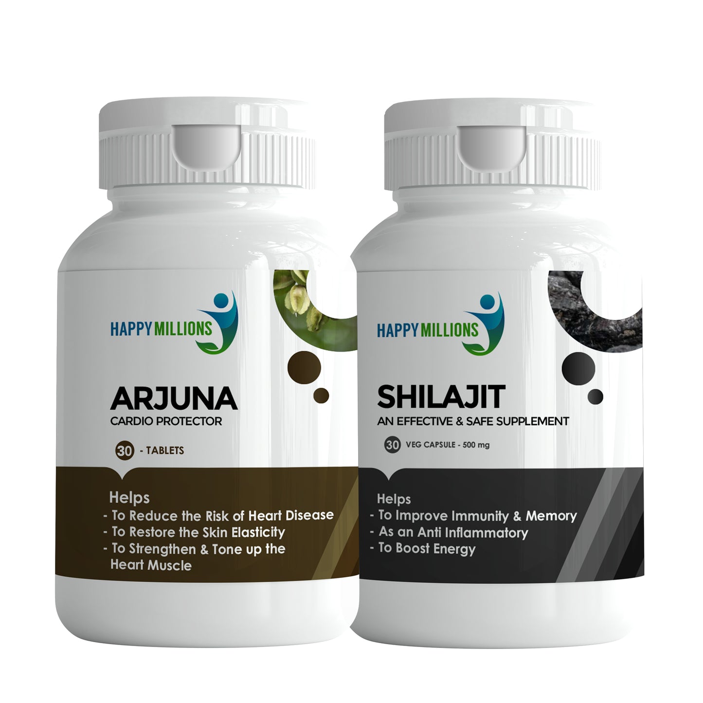 Arjuna and Shilajit | Combo Pack Of 2 (30 + 30 Tablets)