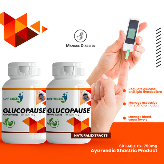 Happy Millions GlucoPause - Helps to Manage Diabetes | Pack of 2