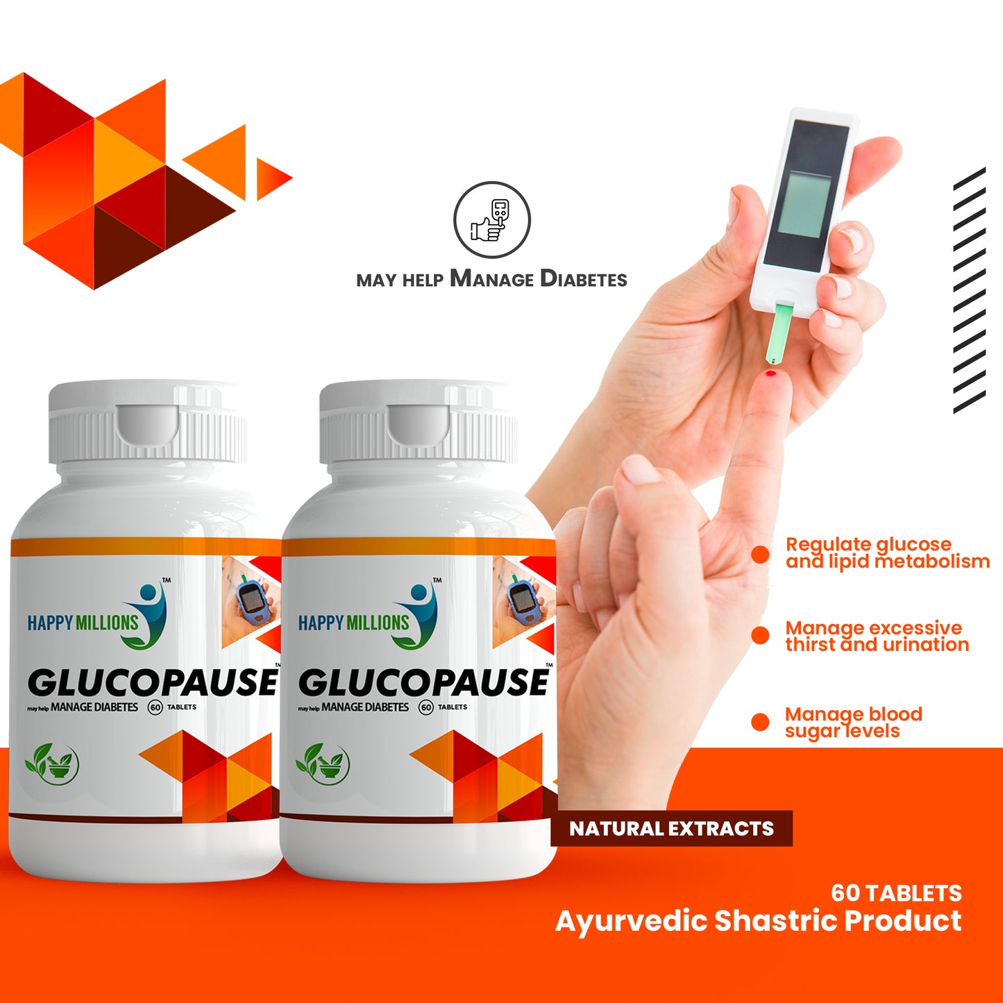 GlucoPause Diabetes Supplements - Sugar Control Tablet | Pack of 2