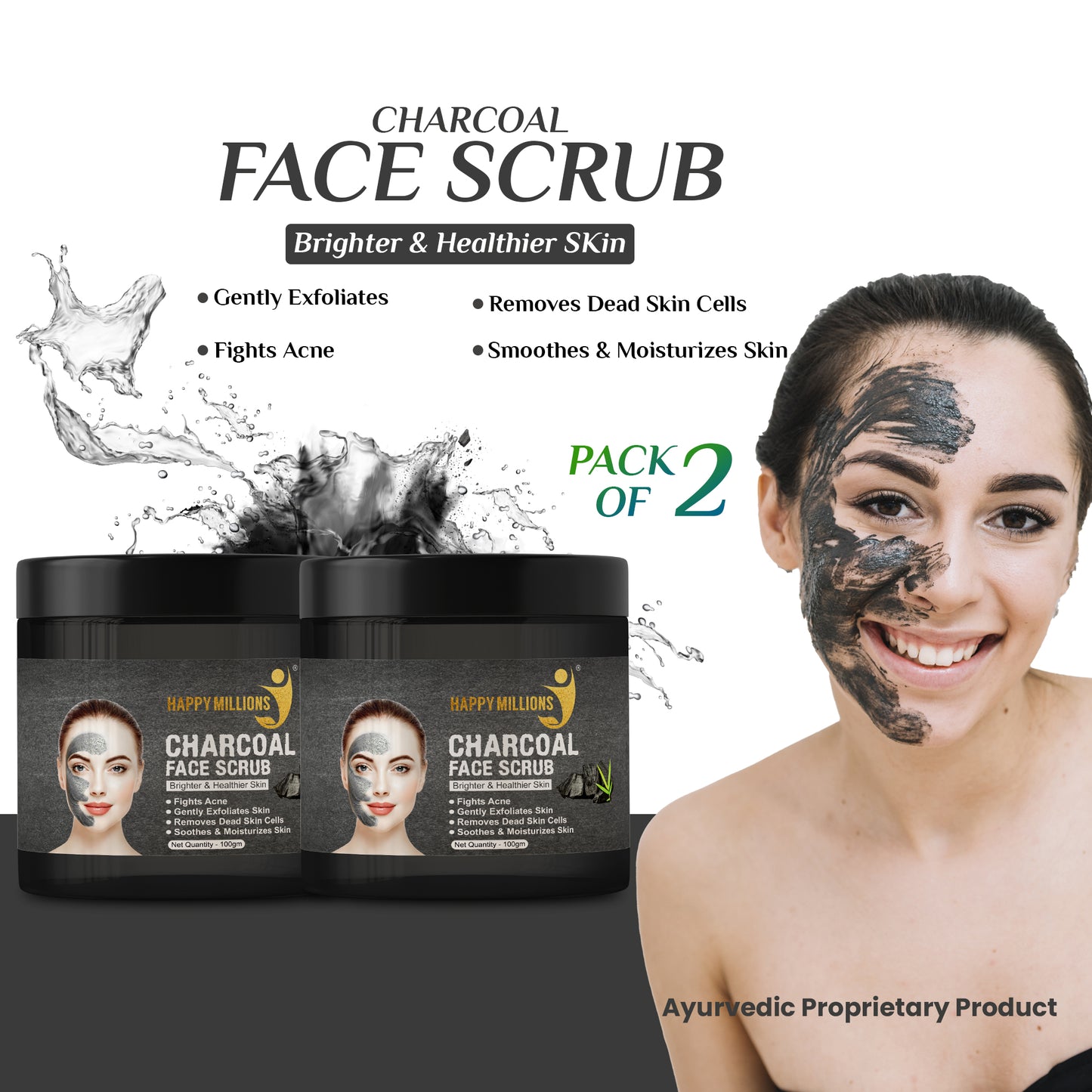 Charcoal Face Scrub | Pack of Two (100gm +100gm)