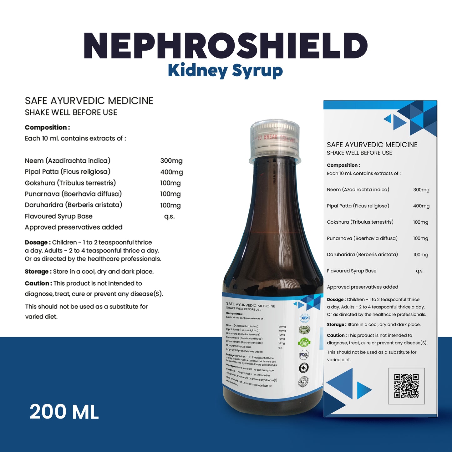 HappyMillions Nephroshield Syrup Kidney Detoxify Health Supplement 200ML
