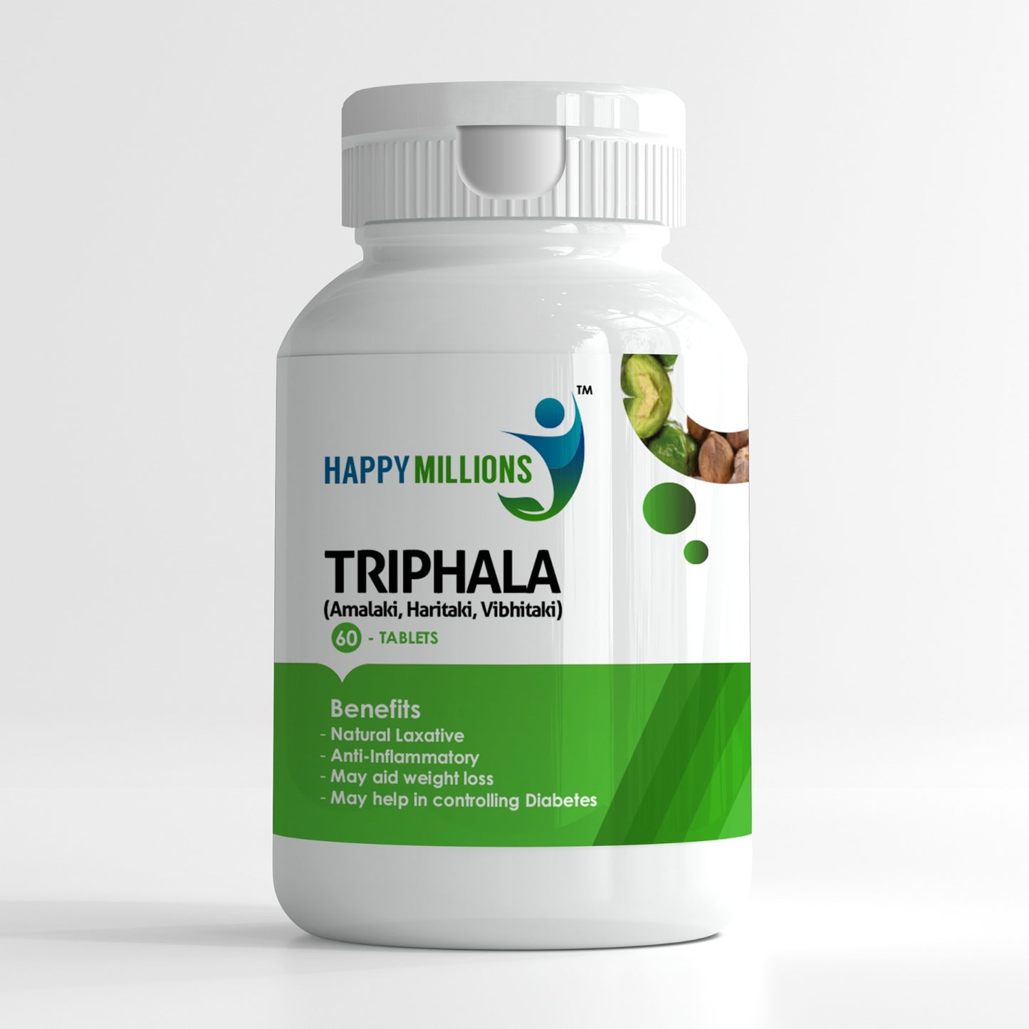 HappyMillions Ayurvedic Triphala Natural Digestive Health Supplement 60 Tablet