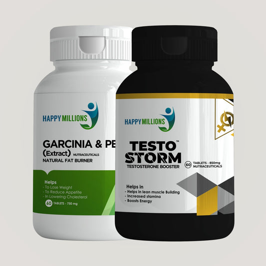 Garcinia & Pepper and TestoStorm | Combo Pack Of 2  (60 + 60 Tablets)