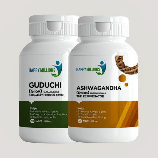 Ayurvedic Ashwagandha And Guduchi | Combo Pack Of 2  (60 + 60 Tablets)