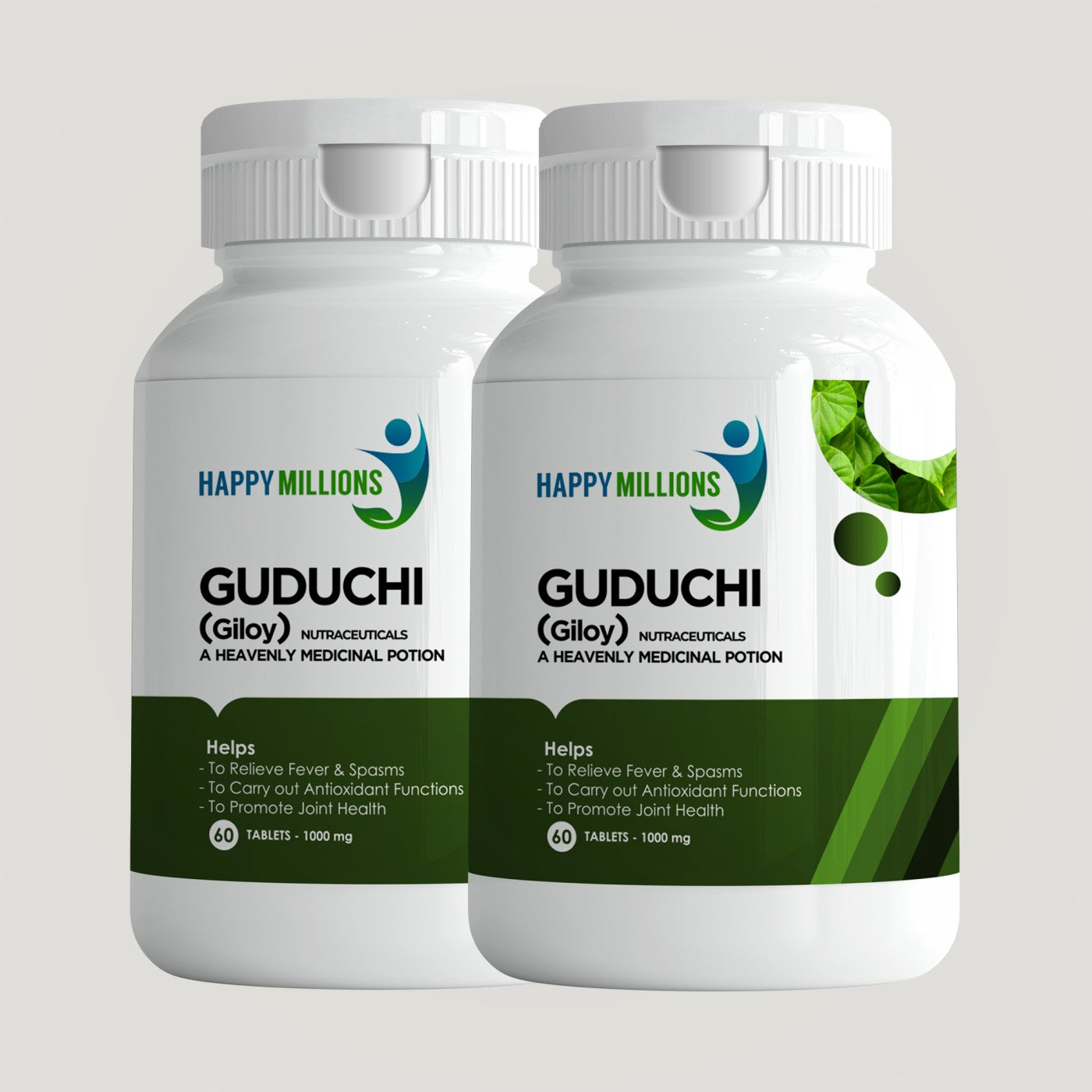 Happy Millions Guduchi (Giloy) - A Heavenly Medicinal Potion | 120 Tablets
