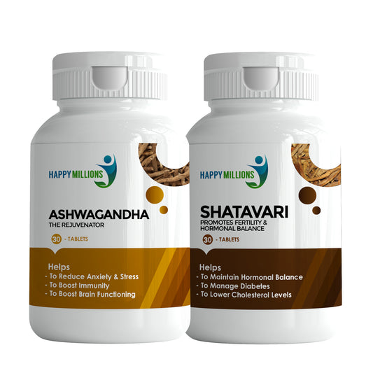 Ashwagandha and Shatavari | Combo Pack Of 2  30 + 30 Tablets