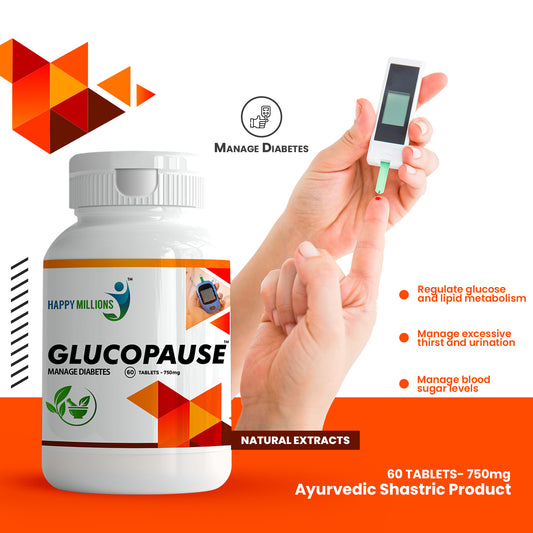 Happy Millions Glucopause Helps to Manage Diabetes | 60 Tablets