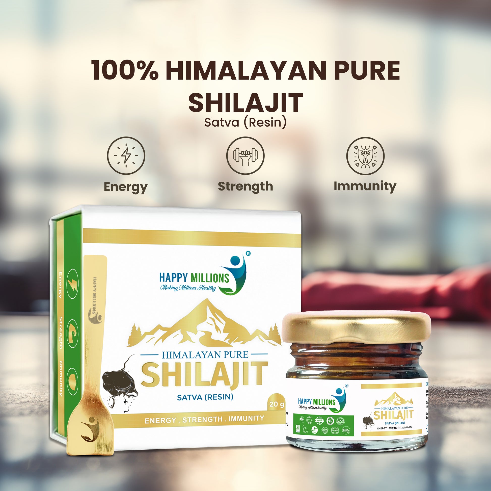 Unlock Vitality Discover Happy Millions Shilajit Resin Benefits with Energy, Anti-Aging, and Wellness Keywords.