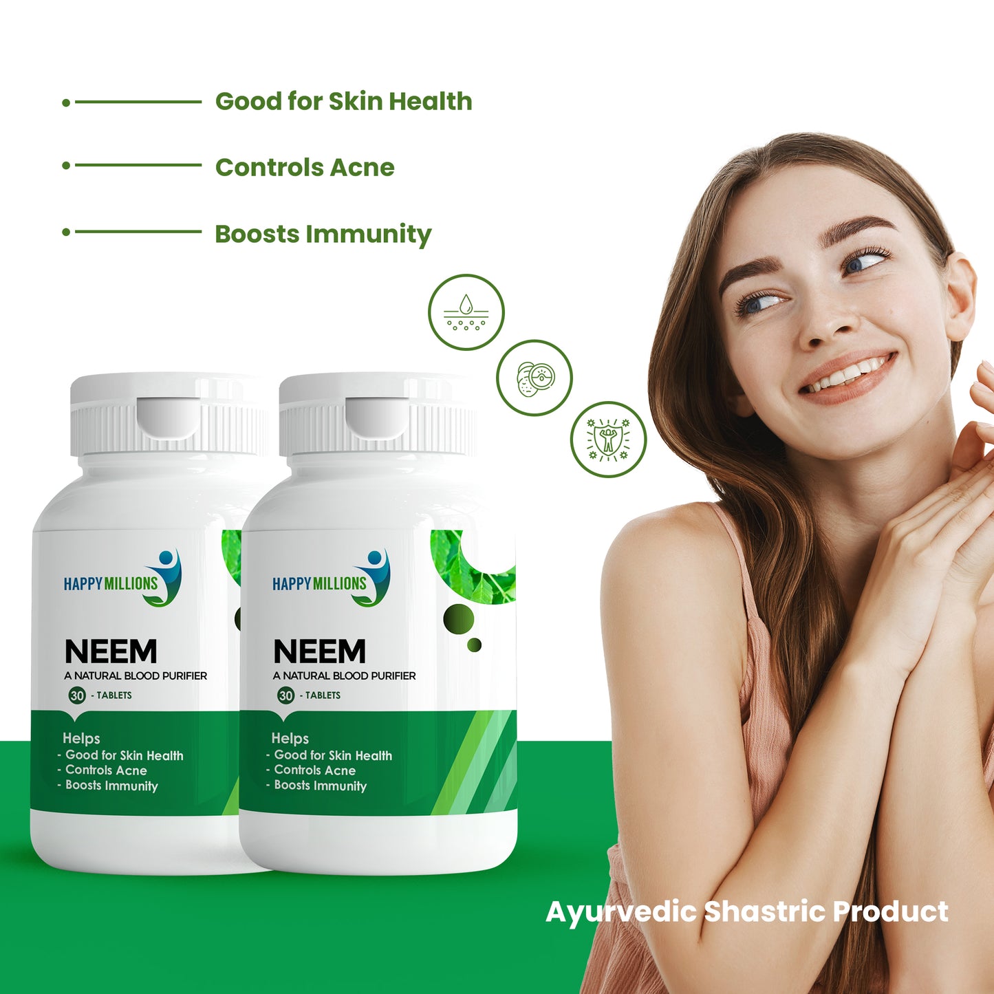Discover Happy Millions Neem Benefits Natural Purifier & Skin Protector