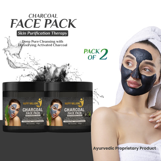 Charcoal Face Pack | Pack of Two (100gm +100gm)  | Ayurvedic and Natural
