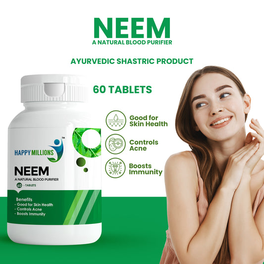 HappyMillions Neem Tablets (60 Tablets) & NephroShield Syrup (200 ml) Combo – Natural Kidney Health & Immune Support