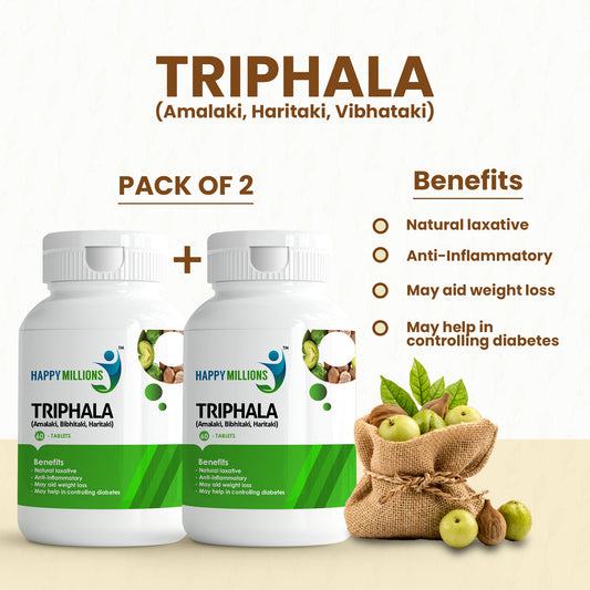 HappyMillions Triphala 60 Tablet Pack of 2