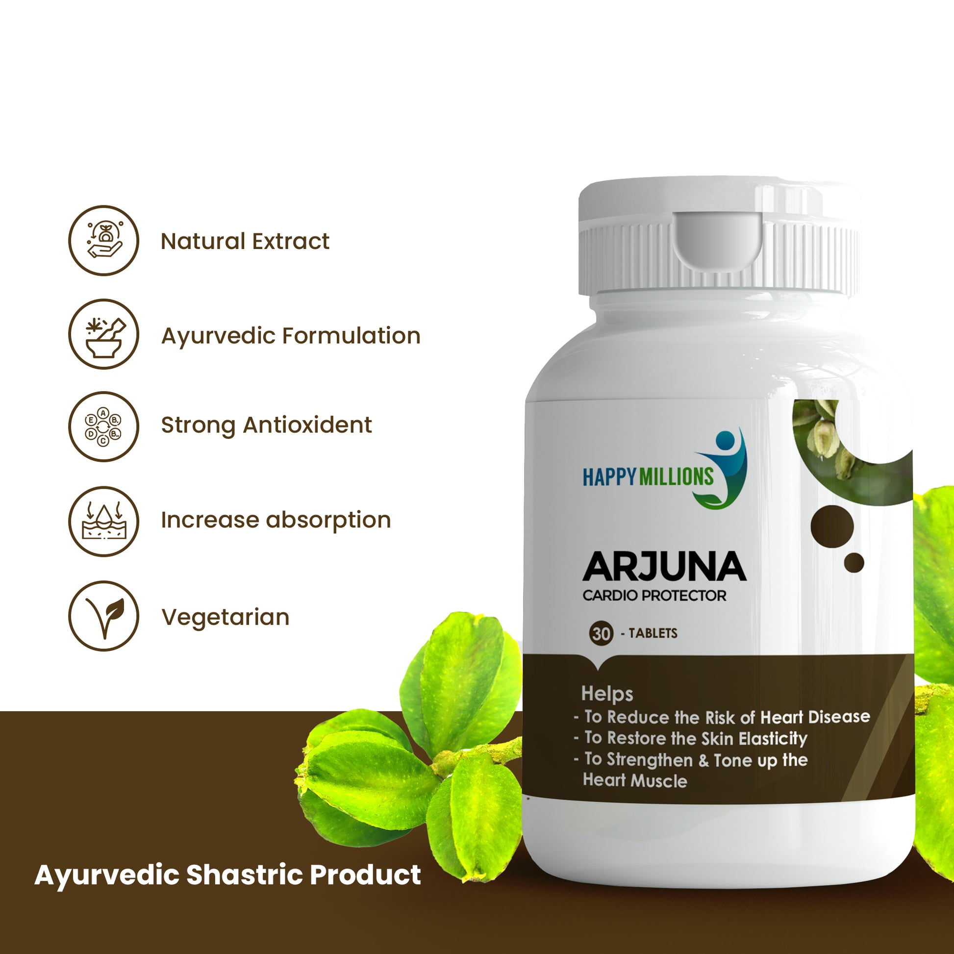 Discover the Heart-Healthy Benefits of Happy Millions Arjuna: Boost Cardiovascular Wellness with Natural Herbs.