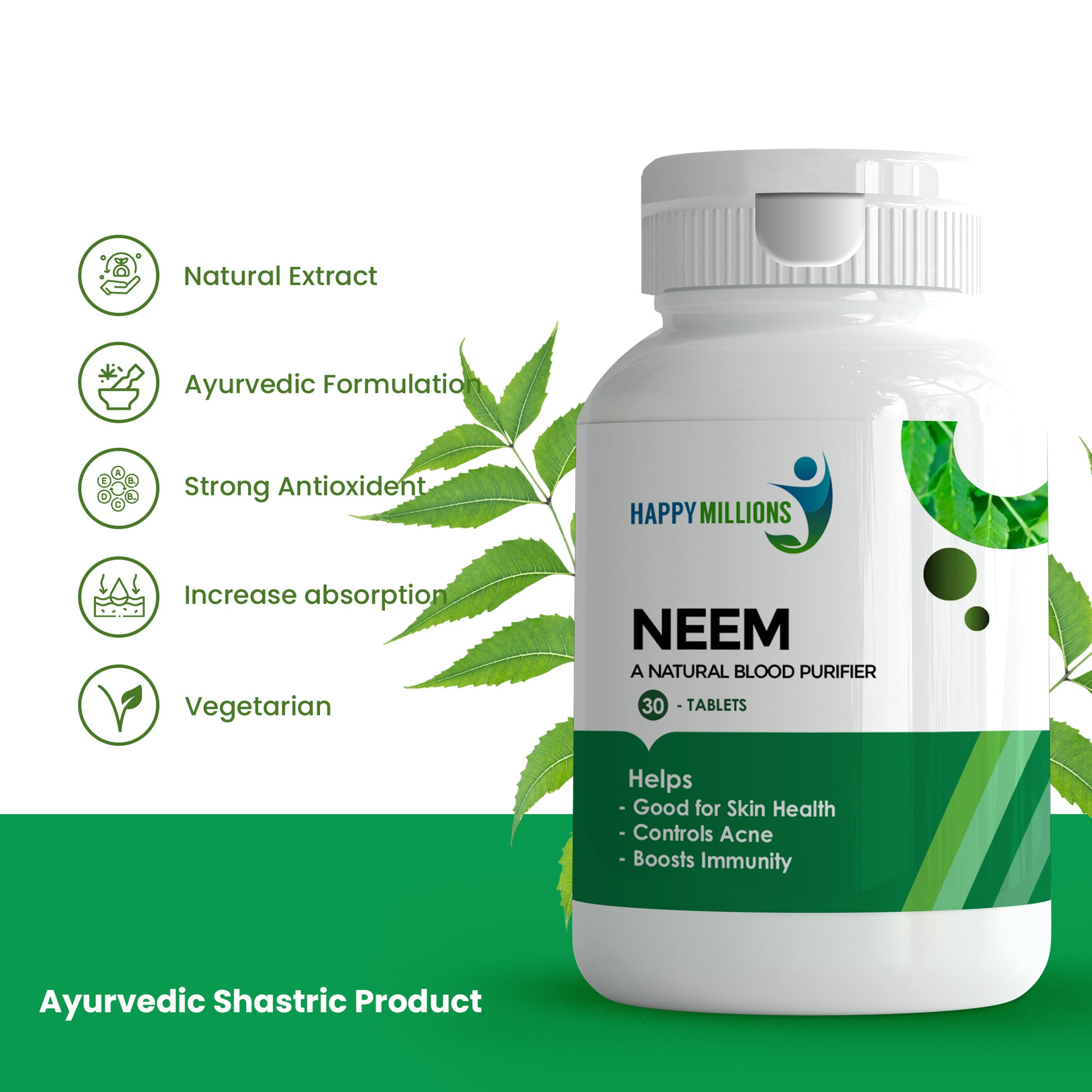 Discover Purified Skin and Enhanced Immunity with Happy Millions Neem The Ayurvedic Powerhouse.