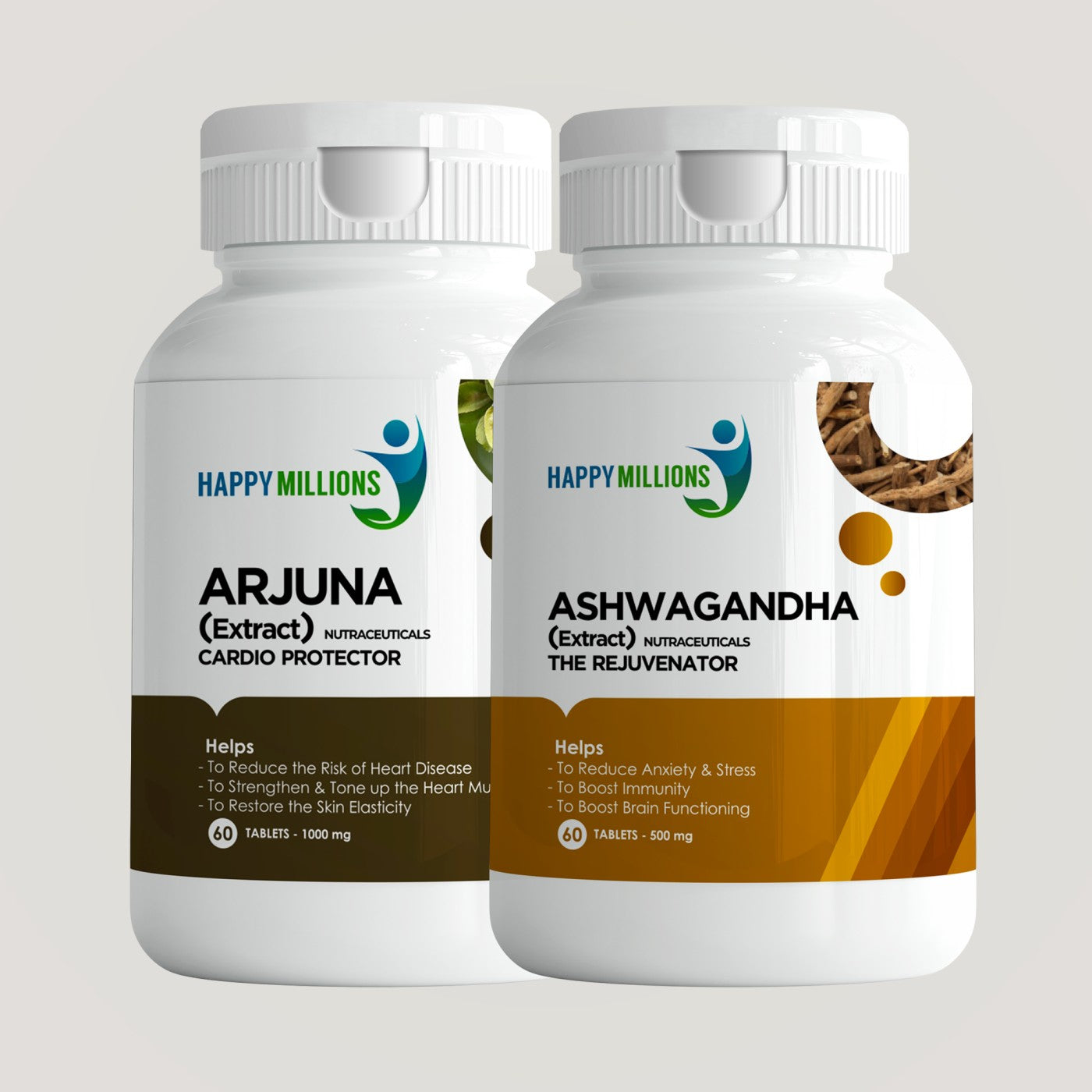 Arjuna And Ashwagandha | Combo Pack Of 2  (60 + 60 Tablets)