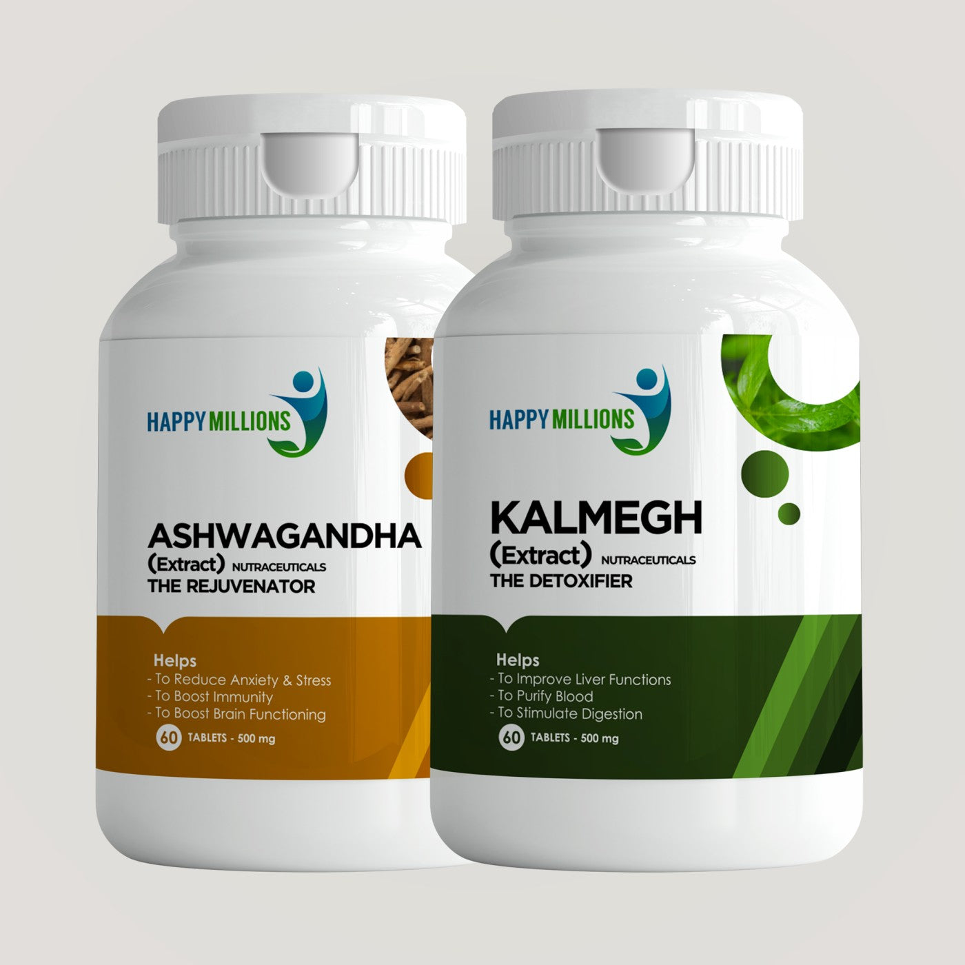 Ashwagandha And Kalmegh | Combo Pack Of 2  (60 + 60 Tablets)