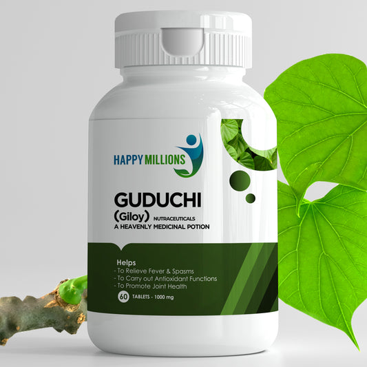 Happy Millions Guduchi (Giloy)  - A Heavenly Medicinal Potion | 60 Tablets