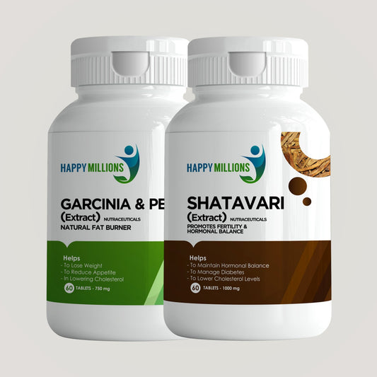 Shatavari And Garcinia & Pepper | Combo Pack Of 2  (60 + 60 Tablets)